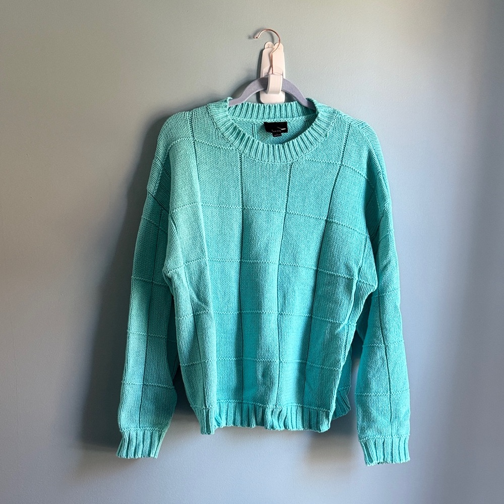 Women’s Aqua Blue Lumiere Knit Sweater